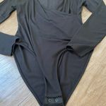 Ann Taylor Factory black faux wrap bodysuit stretch women’s size M Photo 8