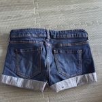 Celebrity Pink Blue Jean Shorts with Rolled Hem and Stretch Photo 1
