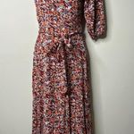 American Eagle  Multicolor Floral One Shoulder Belted Midi Dress XS Photo 0