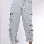 Highway Jeans Factory Distressed Ripped Light Blue Wide Leg Denim Size 3 NWT Photo 0