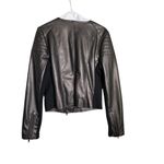BAILEY 44 Anthropologie Women’s Black Faux Leather Zip Up Layered Jacket Size 10 Photo 3