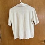 FAHERTY Cabana Towel Terry Top Short Sleeve Button Up Egret White Size Small Photo 9