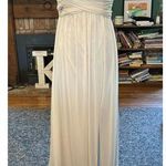 David's Bridal  Celebrate Bridesmaid/Party Dress Champagne Long Mesh Size 6 NWT Photo 0