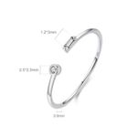 Boutique Dainty White Gold Filled Ring with Baguette‎ & Round Simulate, Adjustable Photo 7