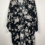 Spiritual Gangster Black White Floral Tie Front Swim Maya Kimono Robe OS Photo 0