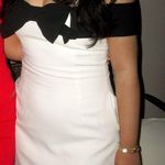 Black And White Bow Mini Dress Size L Photo 0