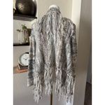 Free People  Fringe Light Neutral Combo Cardigan XS Photo 5