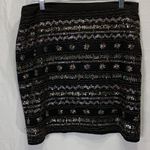 Francesca's Francesca’s Alya Beaded Tribal Print Black Skirt Size Large Photo 11