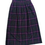 Pendleton Vintage 80s Virgin Wool Plaid Skirt Midi Long Western Purple Womens 4 Photo 1