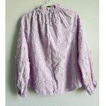 Ann Taylor 3D Floral Applique Embroidered Ruffle Neck Puff Sleeve Top Size Large Photo 10