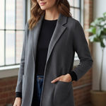 Quince  100% Organic Cotton Knit Open Blazer in Gray Size M Photo 0