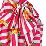 NY&C Pink White Striped Tank Top Attached Neck Tie Bow Womens Size XL NWT Photo 3