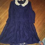 Top shop US 6 navy lace dress with lace collar Photo 0