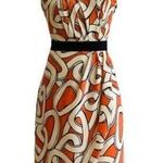 The Limited  Dress Orange Cream Chainlink Strapless Faux Wrap Drape Front Size 0 Photo 0