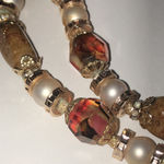 Vendome Vintage Gold Tone Shimmer Beads Beaded Double Strand Necklace Photo 6