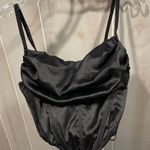 Urban Outfitters UO black silky cowl neck corset slinky crop top whimsigoth fairy Photo 0