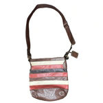 LIZ & CO. LIZ CLAIBORNE SLOUCHY BOHO STRIPED CROSSBODY BAG PURSE Brown Photo 2