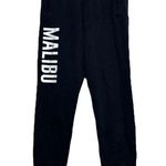 John Galt  Malibu Jogger Pants Mid-Rise Elastic Waist Tapered Leg Pockets Black Photo 1