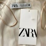 ZARA FAUX LEATHER MINI PINAFORE DRESS in Beige Photo 10