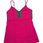 Lululemon Bright Pink Gray Strappy Tank Top With Shelf Sport Bra Women’s Size: 8 Photo 0