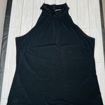Michael Kors  Black Sleeveless High Neck Embroidered Halter Top Photo 0