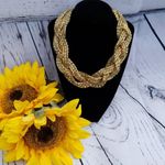 Steve Madden Chunky  braided Beads necklace rose gold Photo 1