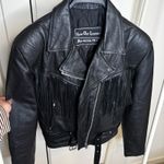 Vintage Hyde Out Leather Black Fringe Leather Jacket Size L Photo 5