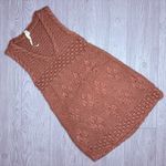 Uncle Frank  crochet knit burnt orange sleeveless sweater dress xsmall Photo 1