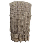 Dress Barn  Sleeveless Blouse Top XL Brown White Photo 4