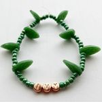 Tour Friendship Bracelet Ivy Evermore with leaf beads Green Photo 0