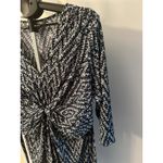 Motherhood Maternity NWT  Navy Blue/Light Blue quarter sleeve‎ dress size large Photo 3