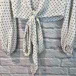 Alexis NWT  XS Nirav Crop Tied Black & White Polka Dot Wrap Long Sleeve Blouse Photo 4