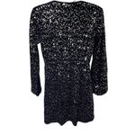 Walmart The Get Sequin Wrap Mini Dress Party Holiday Black XS Photo 1