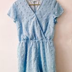 SheIn Baby Blue Swiss Dot Jumpsuit Photo 0