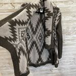 Hannah Womens L Sweater Open Cardigan Gray Southwestern Aztec Scarf Collar Size L Photo 3