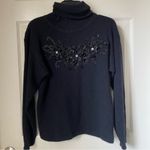 Nilani size S black turtleneck sweater with beads lambswool angora rabb… Photo 2