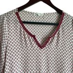 About A Girl Women Top M Maroon Flouncy Hem Floral Print Boho Festival Hippie Photo 3