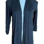 NWT Womens New Directions Lace Eyelet Hem Open Poncho Kimono Cardigan Coverup M Black Size M Photo 0