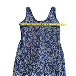 Vintage 90s Lacy Blue Embellished Sequin Paisley Print Dress Party Cocktail SzM Size M Photo 3