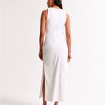 Abercrombie & Fitch High-Neck Linen Blend White Maxi Dress Medium Tall NWT Photo 2