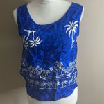 Vintage hibiscus collection Hawaii sleeveless top small Blue Photo 8