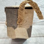 Timmy Woods Vintage Paper Mache Bag Purse Collectible Rare Raffia Shoulder Strap Gray Photo 6