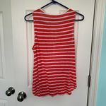 Ella Moss  Keyhole Scoop Neck Red‎ Stripe Tank Top Medium Photo 4