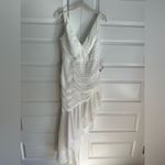 Mac Duggal  White Asymmetrical‎ Ruffled V-Neck Sleeveless Chiffon Dress Photo 3