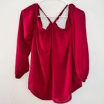 Pinkblush Burgundy Off The Shoulder Halter Neck Chiffon Top size small Photo 7