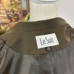 Le Suit  Women Long Sleeve Lined Lapel Notch Blazer Olive Green 12 Hidden Button Photo 10