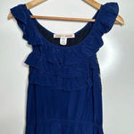Amanda Uprichard  Navy Silk Ruffle Front Lace Back Mini Dress Size Small Photo 2