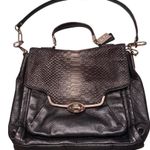 Coach Black Madison Satchel Flap in glitter python bag Photo 0