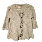 Juicy Couture  Size Small Grey Cárdigan Cashmere Wool Y2K Ruffles Cable Knit Photo 0