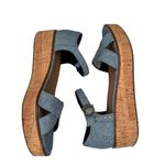 Toms Chambray Cork Wedge Sandals Women’s Size 9 Photo 6